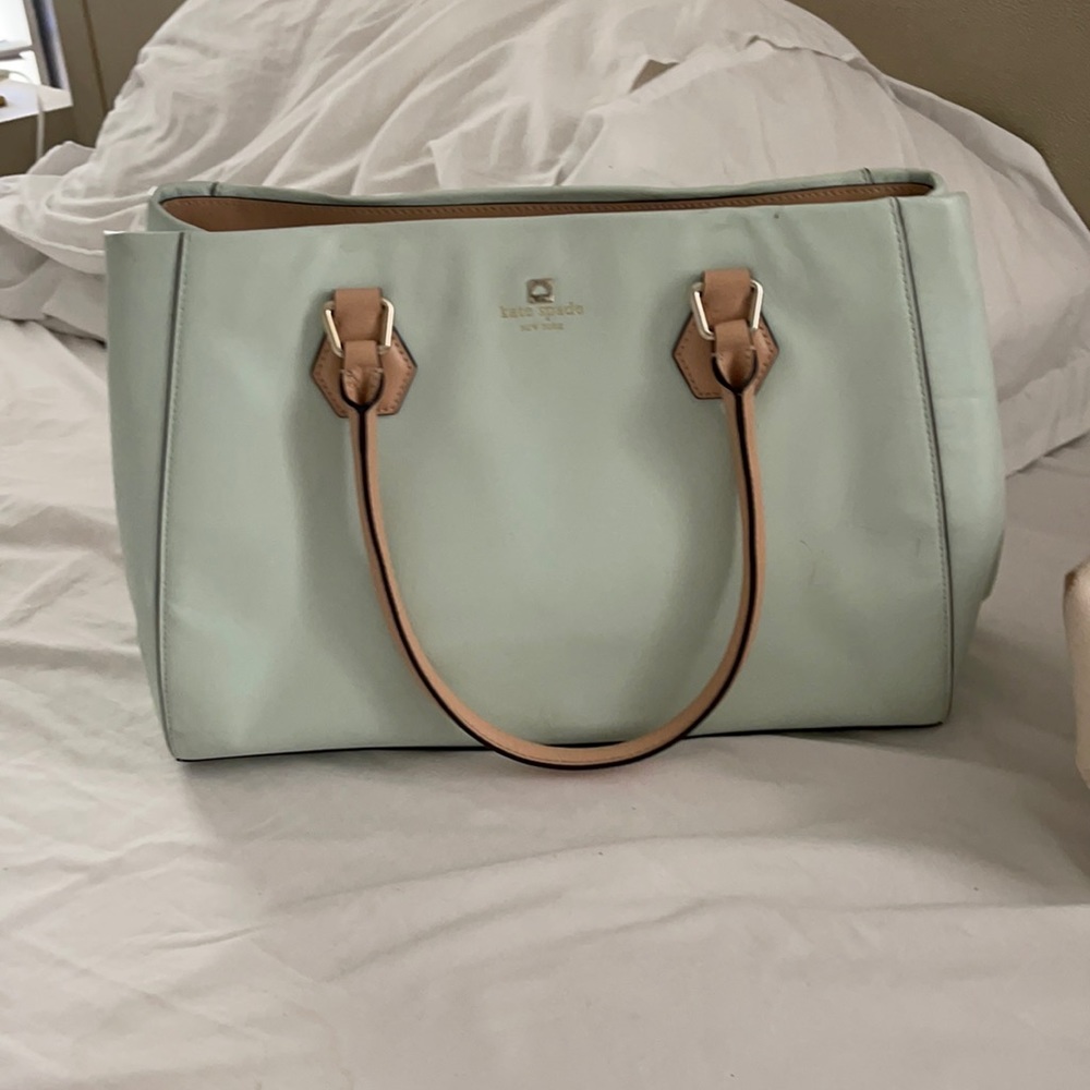 Mint green Kate spade tote bag